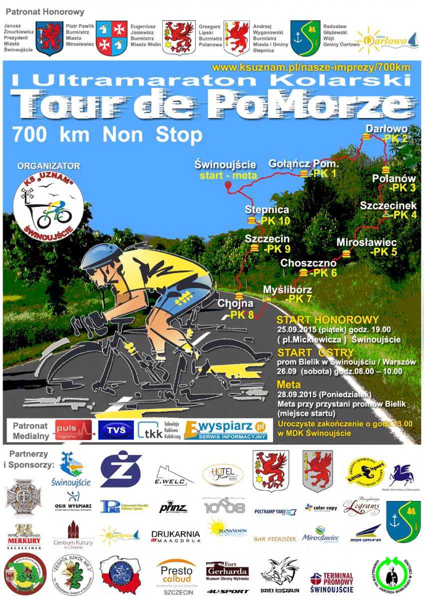 Plakat Maratonu Tour de Pomorze. Więcej informacji  w tekście. Link otwiera powiększoną wersję.