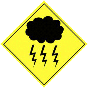 Logo z ostrzeżeniem przed wyładowaniami atmosferycznymi